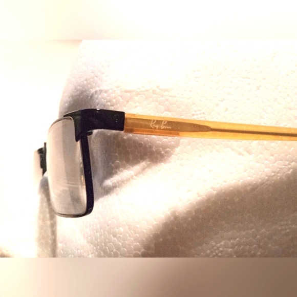 Rare Ray Ban Unisex RB 6067 2509 Square Black Yellow Eyeglasses Frames - Picture 3 of 8